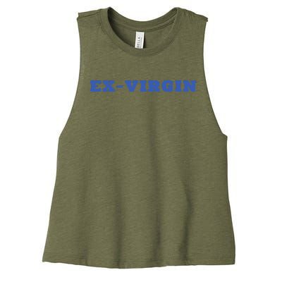 Exvirgin Funny Sarcastic Sayings Women's Racerback Cropped Tank