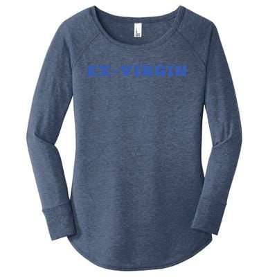 Exvirgin Funny Sarcastic Sayings Women's Perfect Tri Tunic Long Sleeve Shirt