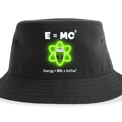 E=mc2 Funny Science Coffee Energy Milk Sustainable Bucket Hat