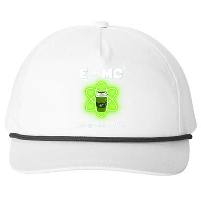 E=mc2 Funny Science Coffee Energy Milk Snapback Five-Panel Rope Hat