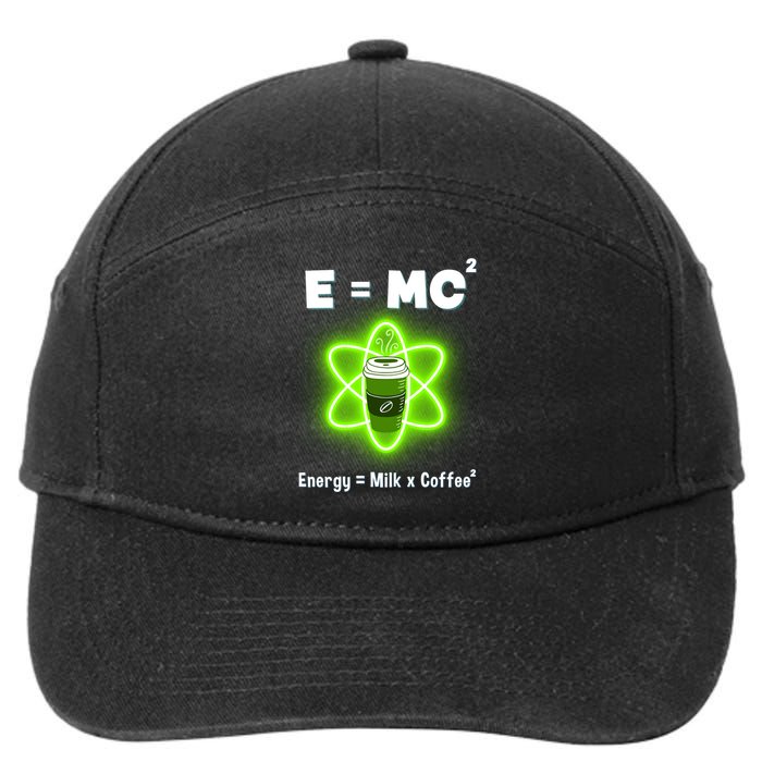 E=mc2 Funny Science Coffee Energy Milk 7-Panel Snapback Hat