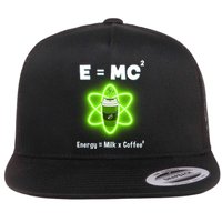 E=mc2 Funny Science Coffee Energy Milk Flat Bill Trucker Hat