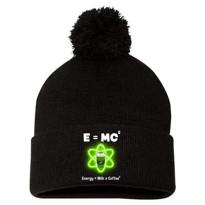 E=mc2 Funny Science Coffee Energy Milk Pom Pom 12in Knit Beanie