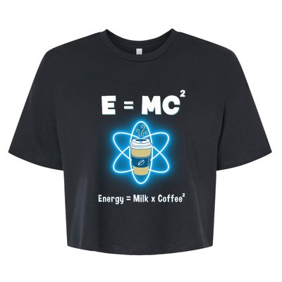 E=mc2 Funny Science Coffee Energy Milk Bella+Canvas Jersey Crop Tee