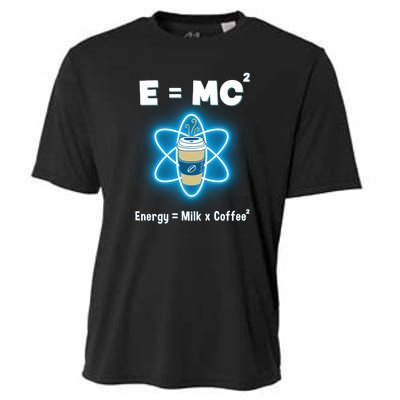 E=mc2 Funny Science Coffee Energy Milk Cooling Performance Crew T-Shirt