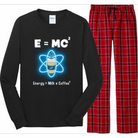 E=mc2 Funny Science Coffee Energy Milk Long Sleeve Pajama Set