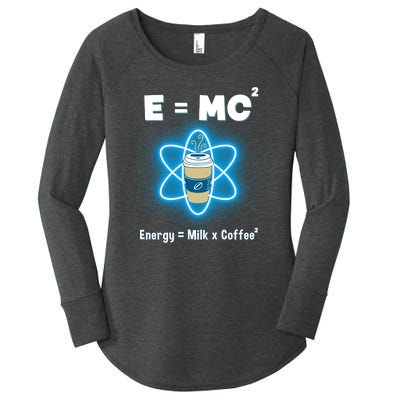 E=mc2 Funny Science Coffee Energy Milk Women's Perfect Tri Tunic Long Sleeve Shirt