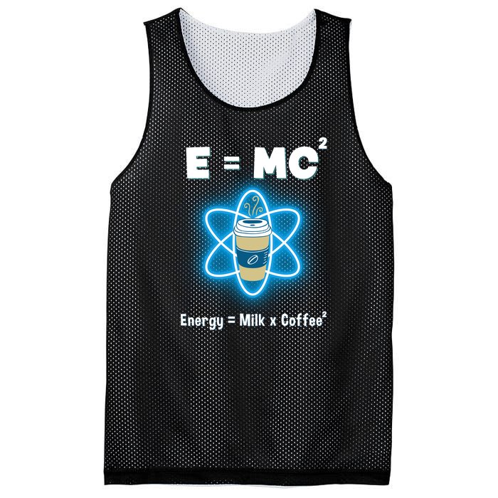 E=mc2 Funny Science Coffee Energy Milk Mesh Reversible Basketball Jersey Tank