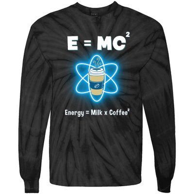 E=mc2 Funny Science Coffee Energy Milk Tie-Dye Long Sleeve Shirt