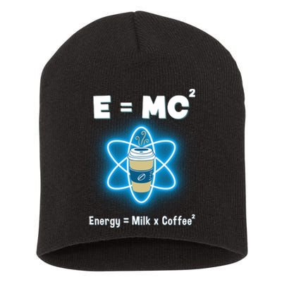 E=mc2 Funny Science Coffee Energy Milk Short Acrylic Beanie