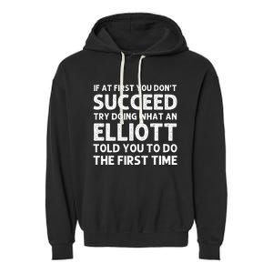 ELLIOTT Funny Surname Family Tree Birthday Reunion Idea Garment-Dyed Fleece Hoodie