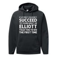 ELLIOTT Funny Surname Family Tree Birthday Reunion Idea Performance Fleece Hoodie