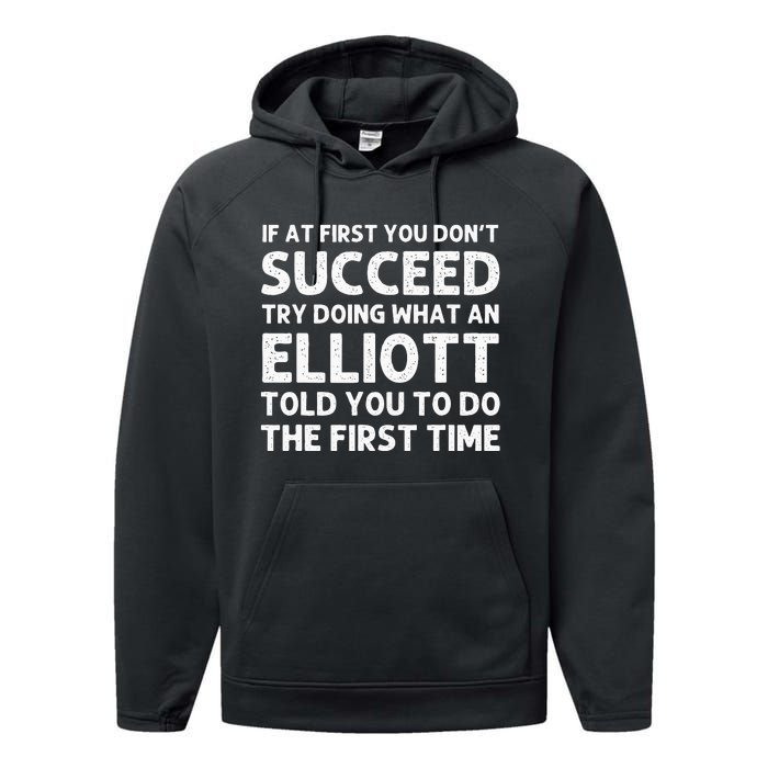 ELLIOTT Funny Surname Family Tree Birthday Reunion Idea Performance Fleece Hoodie