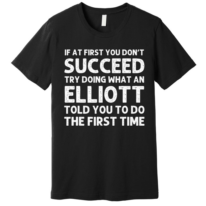 ELLIOTT Funny Surname Family Tree Birthday Reunion Idea Premium T-Shirt