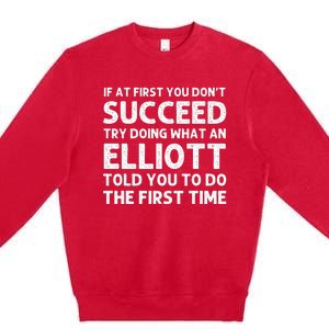 ELLIOTT Funny Surname Family Tree Birthday Reunion Idea Premium Crewneck Sweatshirt