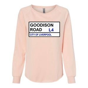 Everton Football Team Goodison Road Street Sign Womens California Wash Sweatshirt