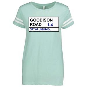 Everton Football Team Goodison Road Street Sign Enza Ladies Jersey Football T-Shirt