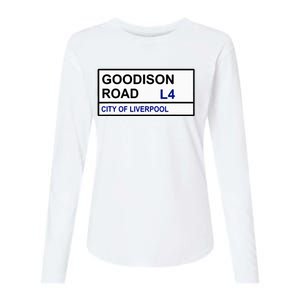 Everton Football Team Goodison Road Street Sign Womens Cotton Relaxed Long Sleeve T-Shirt