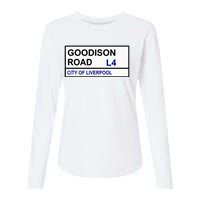 Everton Football Team Goodison Road Street Sign Womens Cotton Relaxed Long Sleeve T-Shirt