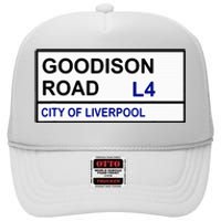 Everton Football Team Goodison Road Street Sign High Crown Mesh Back Trucker Hat