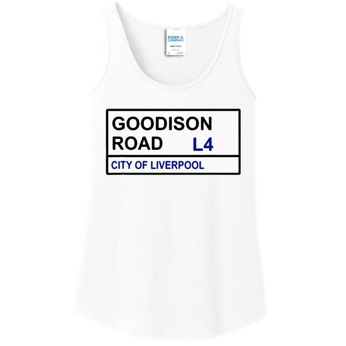 Everton Football Team Goodison Road Street Sign Ladies Essential Tank