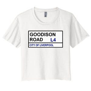 Everton Football Team Goodison Road Street Sign Women's Crop Top Tee