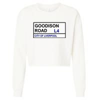 Everton Football Team Goodison Road Street Sign Cropped Pullover Crew