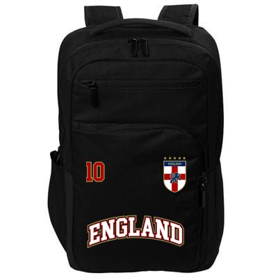 England Football Team Cute Gift Number 10 English Flag Soccer Impact Tech Backpack