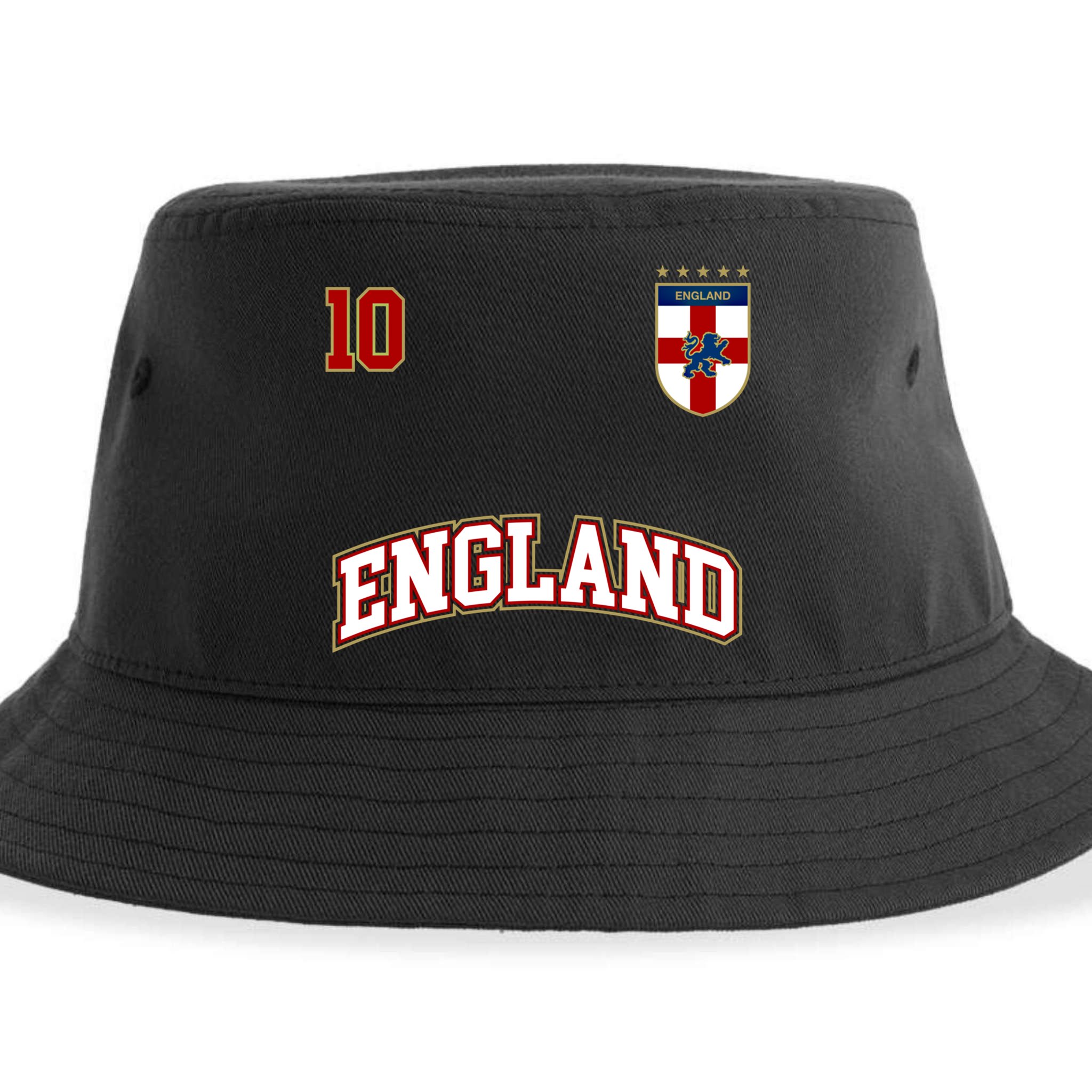 England Football Team Cute Gift Number 10 English Flag Soccer Sustainable Bucket Hat