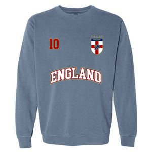 England Football Team Cute Gift Number 10 English Flag Soccer Garment-Dyed Sweatshirt