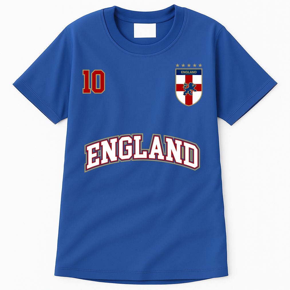 England Football Team Cute Gift Number 10 English Flag Soccer Tall T-Shirt