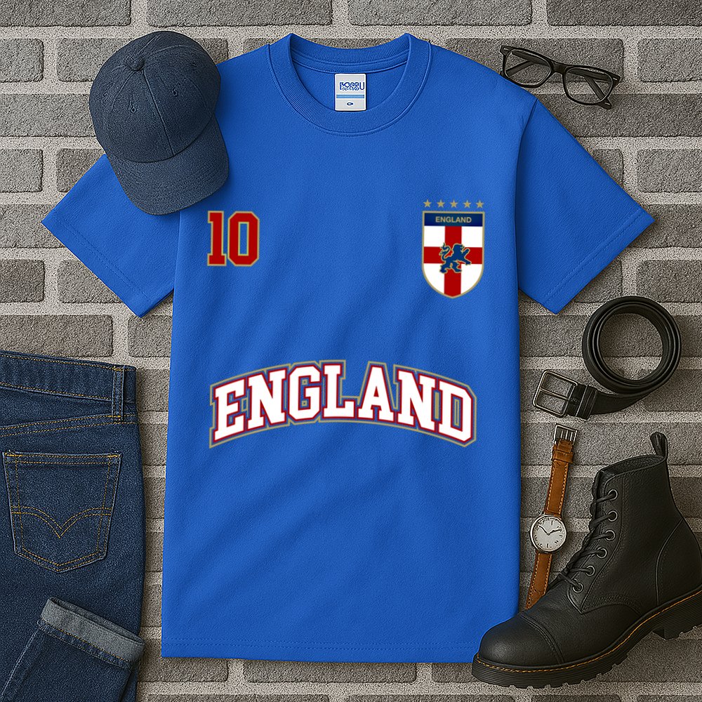 England Football Team Cute Gift Number 10 English Flag Soccer Tall T-Shirt