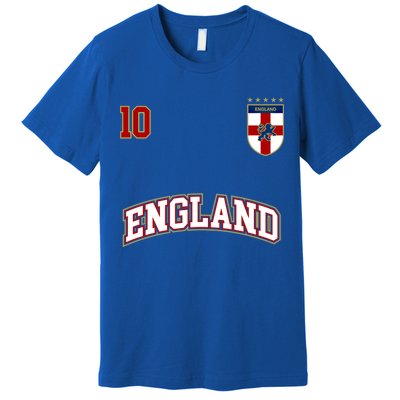 England Football Team Cute Gift Number 10 English Flag Soccer Premium T-Shirt