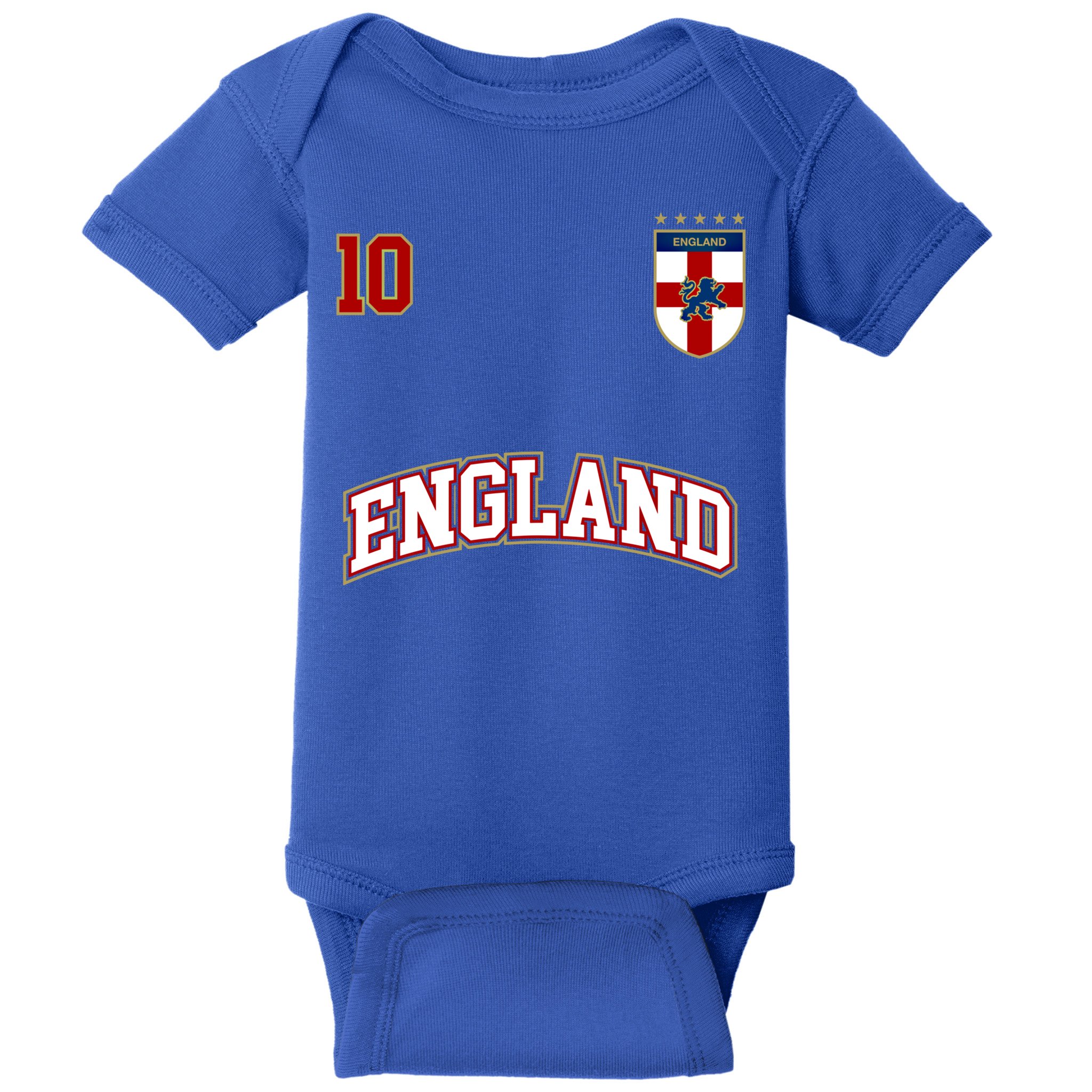 England Football Team Cute Gift Number 10 English Flag Soccer Baby Bodysuit