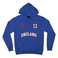 England Football Team Cute Gift Number 10 English Flag Soccer Tall Hoodie