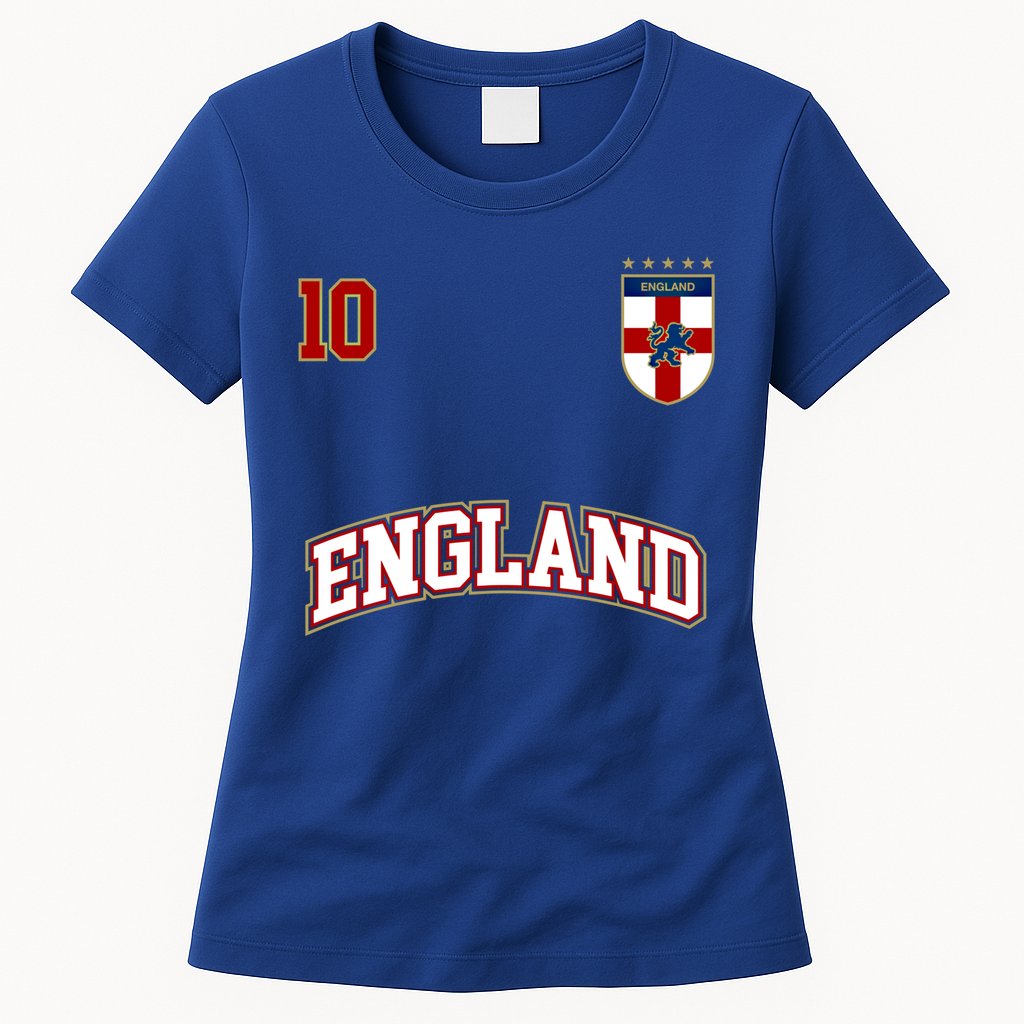 England Football Team Cute Gift Number 10 English Flag Soccer Womens T-Shirt