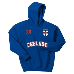 England Football Team Cute Gift Number 10 English Flag Soccer Kids Hoodie