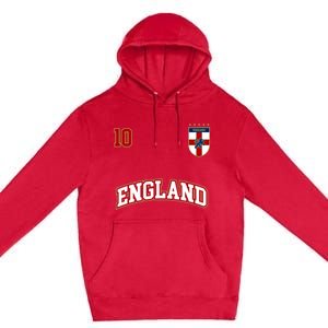 England Football Team Cute Gift Number 10 English Flag Soccer Premium Pullover Hoodie