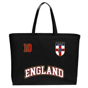 England Football Team Cute Gift Number 10 English Flag Soccer Cotton Canvas Jumbo Tote