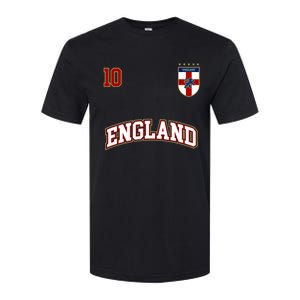 England Football Team Cute Gift Number 10 English Flag Soccer Softstyle CVC T-Shirt