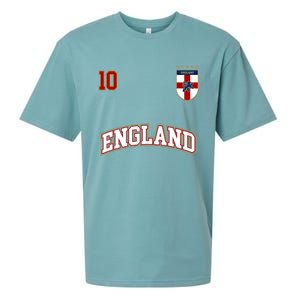 England Football Team Cute Gift Number 10 English Flag Soccer Sueded Cloud Jersey T-Shirt