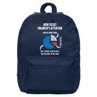 Engineer Funny Tee For Electrical Mechanical Civil Computer 16 in Basic Backpack