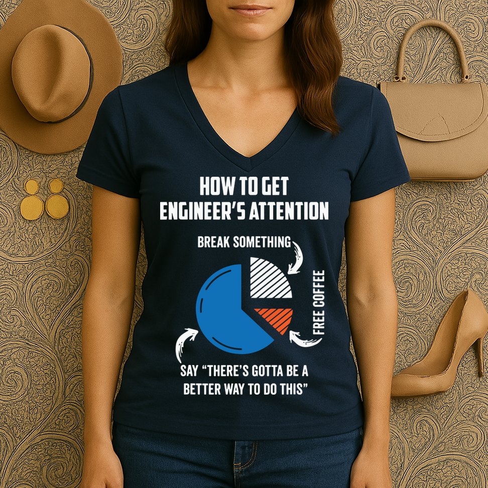 Engineer Funny Tee For Electrical Mechanical Civil Computer Women's V-Neck T-Shirt