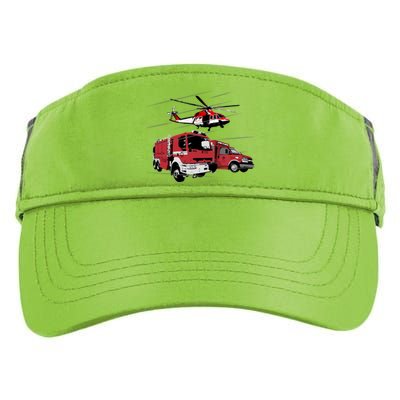 Ems Fire Truck Ambulance Rescue Helicopter Gift Cool Gift Adult Drive Performance Visor