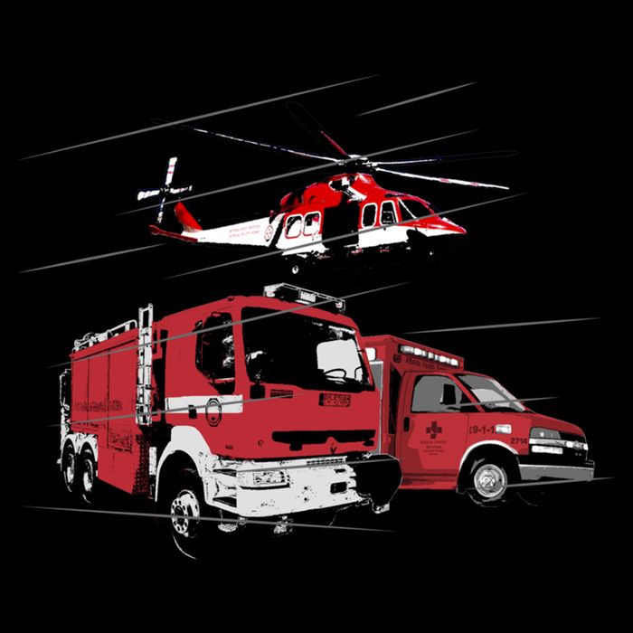 Ems Fire Truck Ambulance Rescue Helicopter Gift Cool Gift Impact Tech Backpack