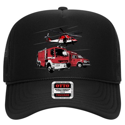 Ems Fire Truck Ambulance Rescue Helicopter Gift Cool Gift Trucker Hat