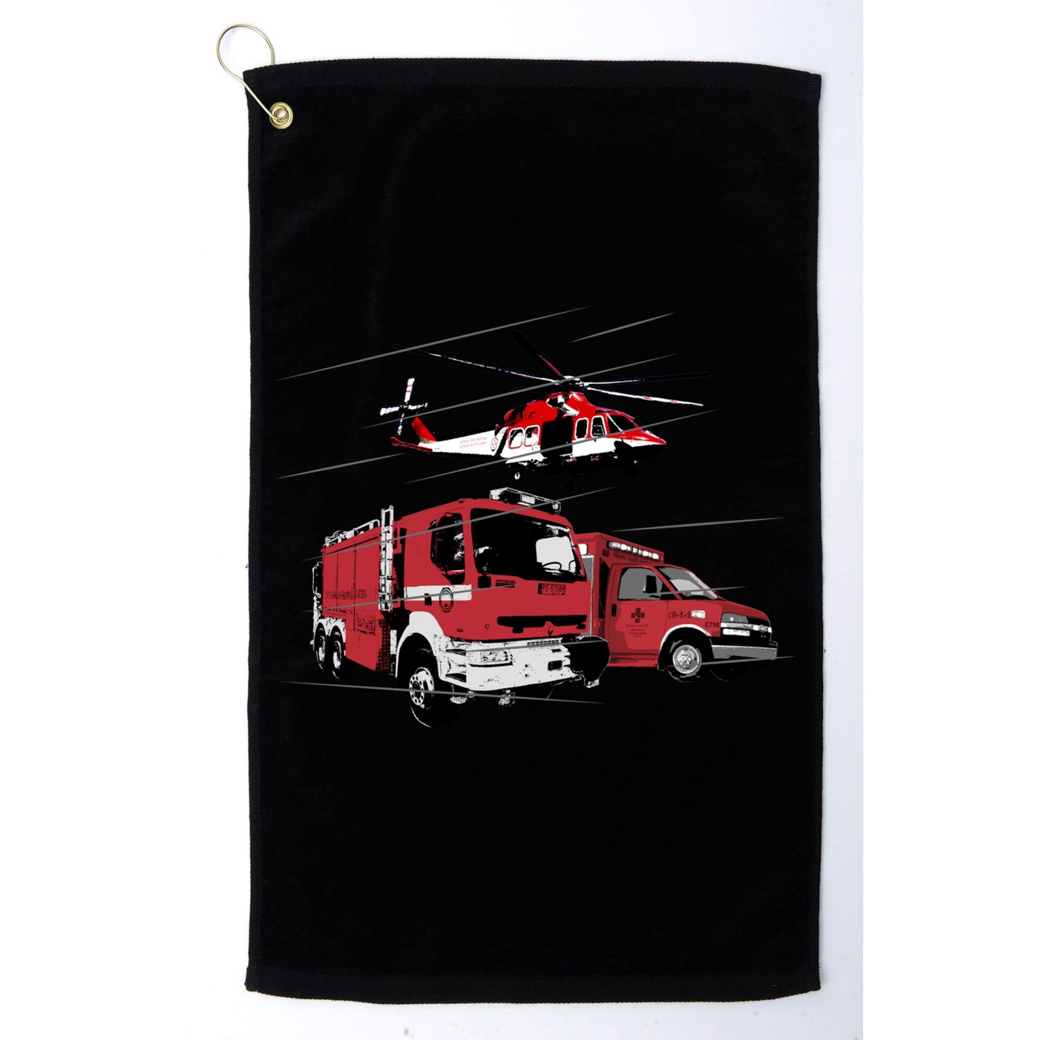 Ems Fire Truck Ambulance Rescue Helicopter Gift Cool Gift Golf Towel
