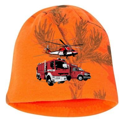 Ems Fire Truck Ambulance Rescue Helicopter Gift Cool Gift Kati - Camo Knit Beanie