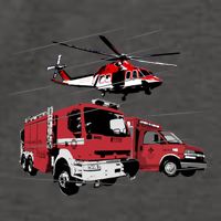 Ems Fire Truck Ambulance Rescue Helicopter Gift Cool Gift Vector Backpack