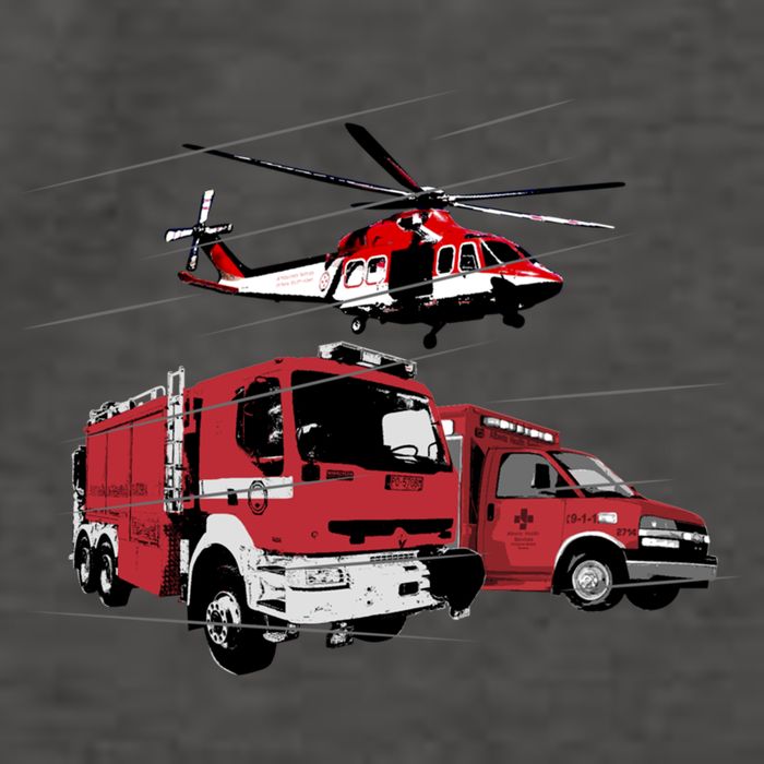 Ems Fire Truck Ambulance Rescue Helicopter Gift Cool Gift Vector Backpack